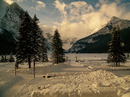 Winter At Lake Louiseの写真素材