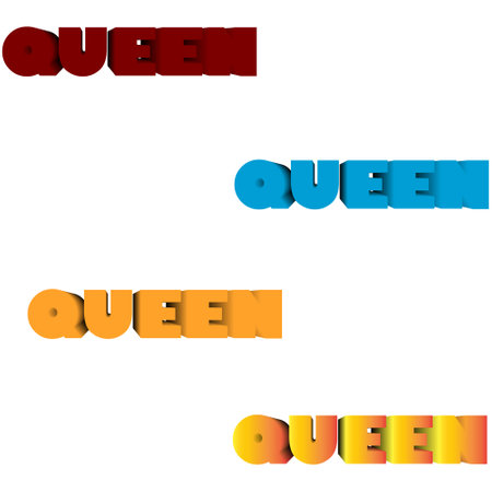 Queen 3d text effectのイラスト素材