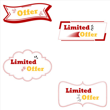 Limited Offer. Collection of limited offer banner. Banner design. Limited offer design banner. Sales bannerのイラスト素材