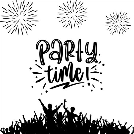 Party time. Party celebration. Party time celebration. celebration starts. It's party timeのイラスト素材