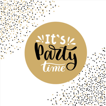 Party time. Party celebration. Party time celebration. celebration starts. It's party timeのイラスト素材
