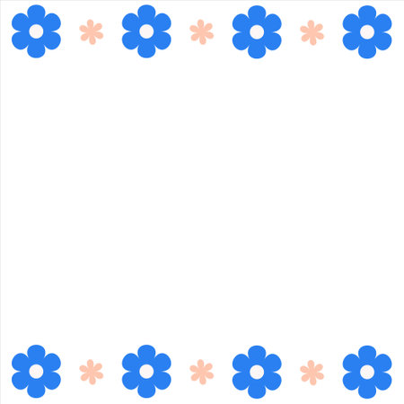 Colorful flowers border design. Floral border design. Floral design. Colorful template designのイラスト素材