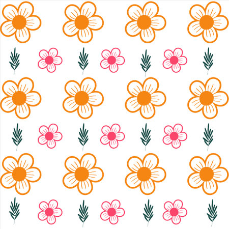 Flower design pattern. Colorful floral design pattern. Floral design pattern. Floral patternのイラスト素材