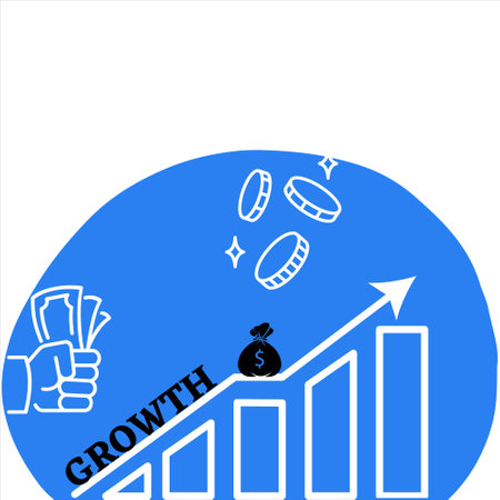 Company Growth. Company target achievement. Company development. Growth and developmentのイラスト素材