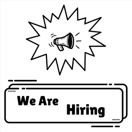 We are hiring poster. Hiring poster. We are hiring. Hiring banner. We are hiring banner. Hiring Nowのイラスト素材