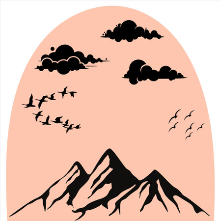 View of nature. Nature background. Beautiful view of mountains. Mountains and natureのイラスト素材