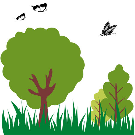 Colorful nature background. Nature background design. Forest background design. Natureのイラスト素材