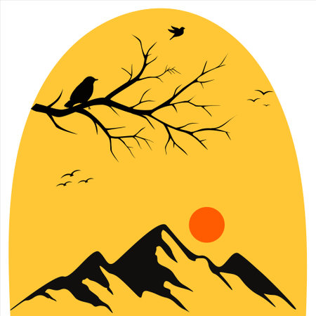 View of nature. Nature background. Beautiful view of mountains. Mountains and natureのイラスト素材