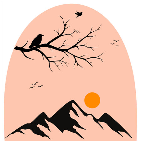 View of nature. Nature background. Beautiful view of mountains. Mountains and natureのイラスト素材