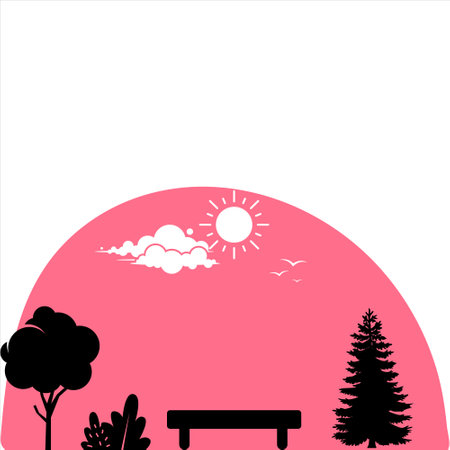 Beautiful view of park. Nature background. Park view. Beautiful park backgroundのイラスト素材