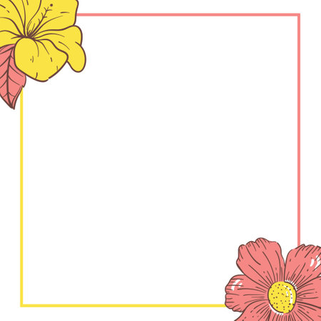 Flower design background. Flower background. Flower design. Flower border design. Flower templateのイラスト素材