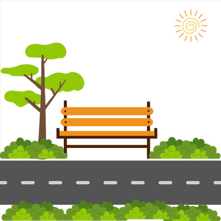 Park design. Park background. Park design background. Colorful Park background designのイラスト素材