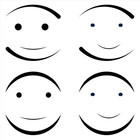 Happy face expression. Facial Expressions. Collection of facial expressions. Faceのイラスト素材