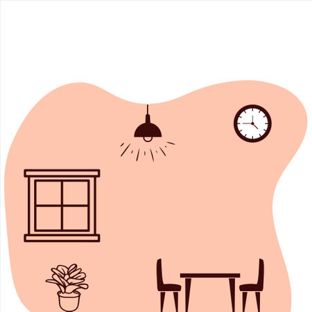 Living room setup. Living room. Living room design. Colorful room setup. Room setupのイラスト素材