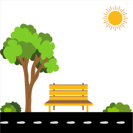 Park design. Park background. Park design background. Colorful Park background designのイラスト素材