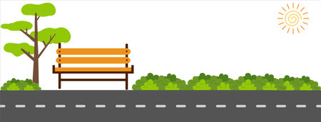Park design. Park background. Park design background. Colorful Park background designのイラスト素材