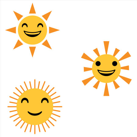 sun design. collection of sun. sun with cooling glass. Sun cooling glass. Collection of sunのイラスト素材