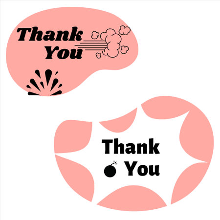 Thank you typography. Collection of thank you design. Thank you design. Thank you template designのイラスト素材