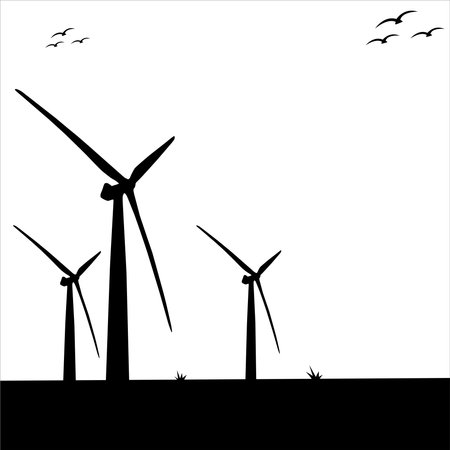 Windmill background design. Windmill background. Renewable energy background. Environment backgroundのイラスト素材