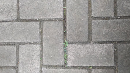 Background made of piles of Batako Stone. Close up view of the stone sidewalk in the city of Bandung SPORT JABARの写真素材