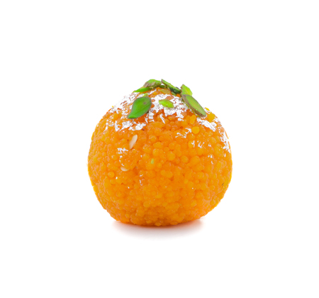 Indian Sweet Motichoor laddoo Also Know as Bundi Laddu or Motichur Laddoo Are Made of Very Small Gram Flour Balls or Boondis Which Are Deep Friedの写真素材