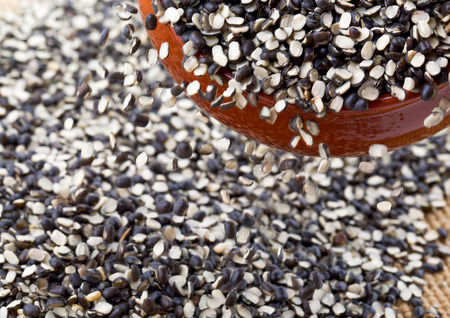 Split Black Lentil (Urad Dal) Filled in As Backgroundの写真素材