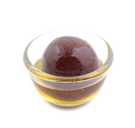 Indian Sweet Food Sweet Black Gulab Jamun Also Know as Kala Jamun, Black Jamun or Dry Kala Jam is a Popular Indian Dessert or Doughnuts for Festivals And Weddingsの写真素材