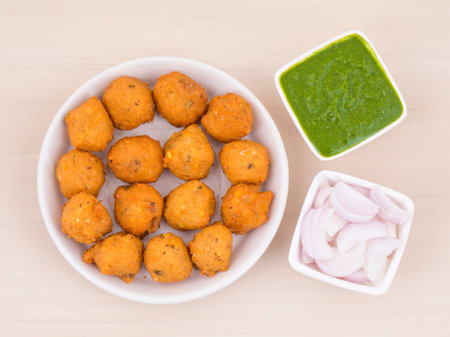 Indian Spicy Street Food Dal Vada Also Know as Moong Dal Vada, Pakoda, Pakode, Pakore, Moong Vada,...