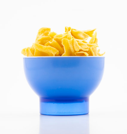 Indian Traditional Street Food Besan Papri Isolated on White Backgroundの写真素材