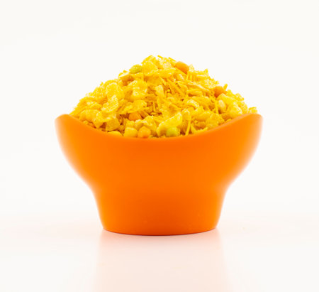 Indian Traditional Namkeen Food Isolated on White Backgroundの写真素材