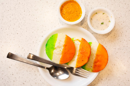 Indian Spicy Cafe And Restaurant Food on Tableの写真素材
