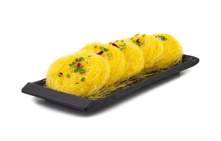 Indian Traditional Sweet Food Desi Ghee Ki Pheni Also Know as Sutarfeni, Firni, Seviyan, Laccha,...
