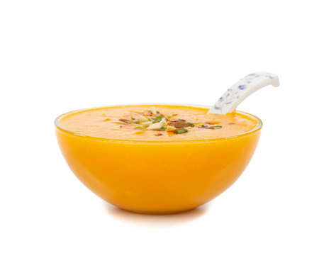 Fresh mango fruit juice Isolated on white backgroundの写真素材