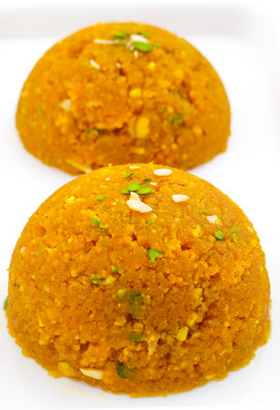 Indian Traditional Special Sweet Food Halwa Made in During Festivalの写真素材