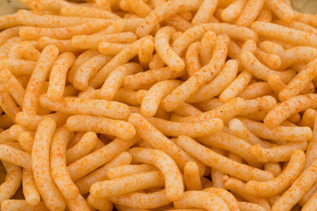 Indian Spices Cheese Puff Snack Background