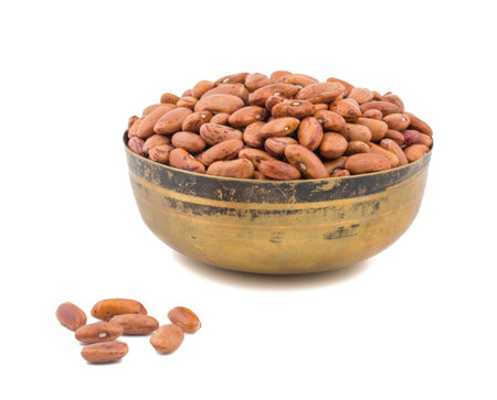 Red Kidney Beans Also Know as Azuki Beans or Rajma Seeds isolated on White Backgroundの写真素材