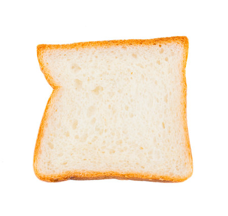 Single Sliced Bread isolated on White Background