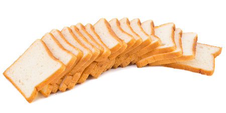 Heap of Sliced Bread isolated on White Background