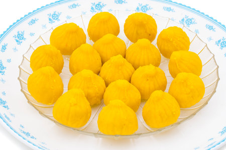 Indian Sweet Food Modak Also Know as Laddu, Khoya, khova Modak, Kozhakkatta, Modhaka, Kadubu,...