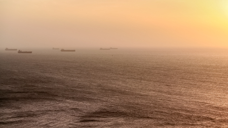 Beautiful sunset on the sea in Venezuelaの写真素材