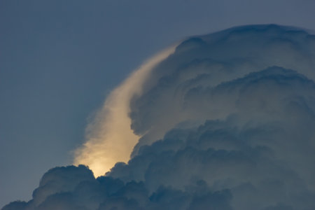 Cloudscape, Colored Clouds at Sunset near the Ocean in a Tropical Climateの写真素材