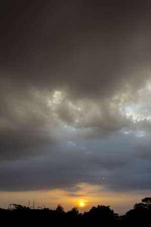 Cloudscape, Colored Clouds at Sunset near the Ocean in Tenerife Canary Islands