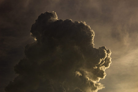 Cloudscape, Colored Clouds at Sunset near the Ocean, Backgrounds