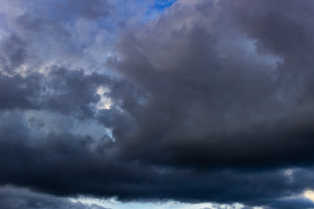 Dramatic dark clouds before a thunderstorm. Dramatic sky.