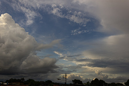clouds and sky in the evening at phetchaburi thailandの写真素材