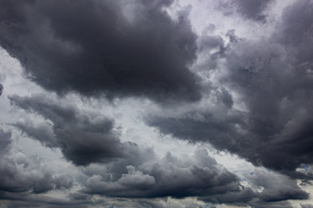 Dark storm clouds before a thunderstorm. Dark clouds before a thunderstorm.の写真素材