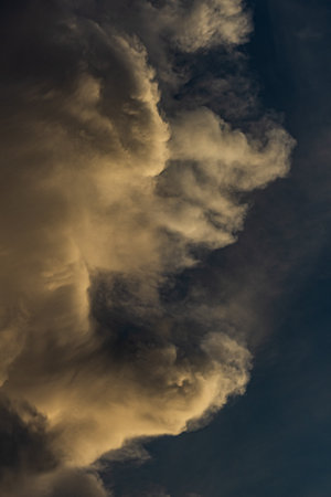 Cloudscape, Colored Clouds at Sunset near the town of Orenburg, Russiaの写真素材