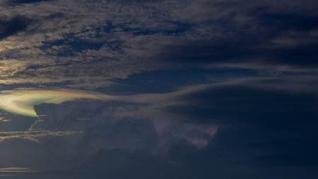 Cloudscape with dramatic light - beautiful golden sunset with clouds