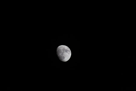 Moon Closeup Showing the Details of Lunar Surface. Dark Background.