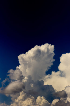 clouds in the blue sky. nature cloud. blue sky background with tiny clouds